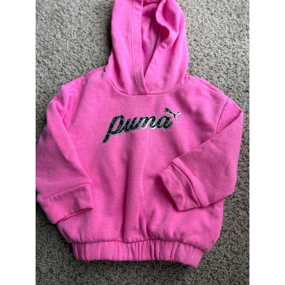 Kids Puma Pink Fleece Hoodie & Flared Leggings outfit Set‎ girls Size 24 Months - Picture 2 of 9